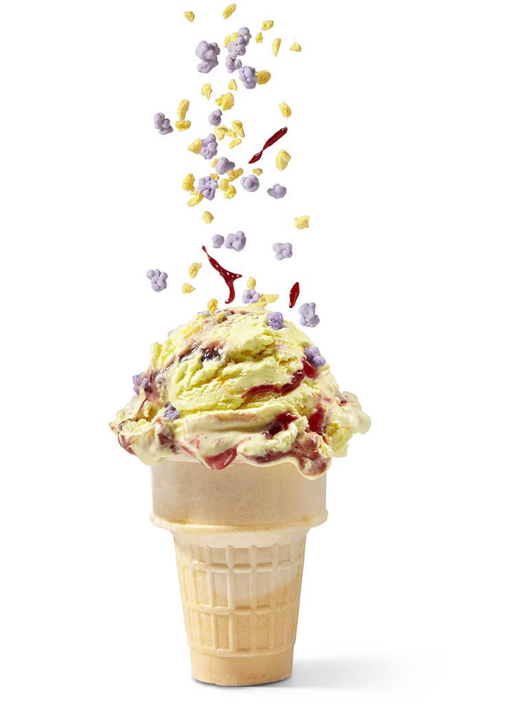 Ice Cream Cone Falling Pcs Flat